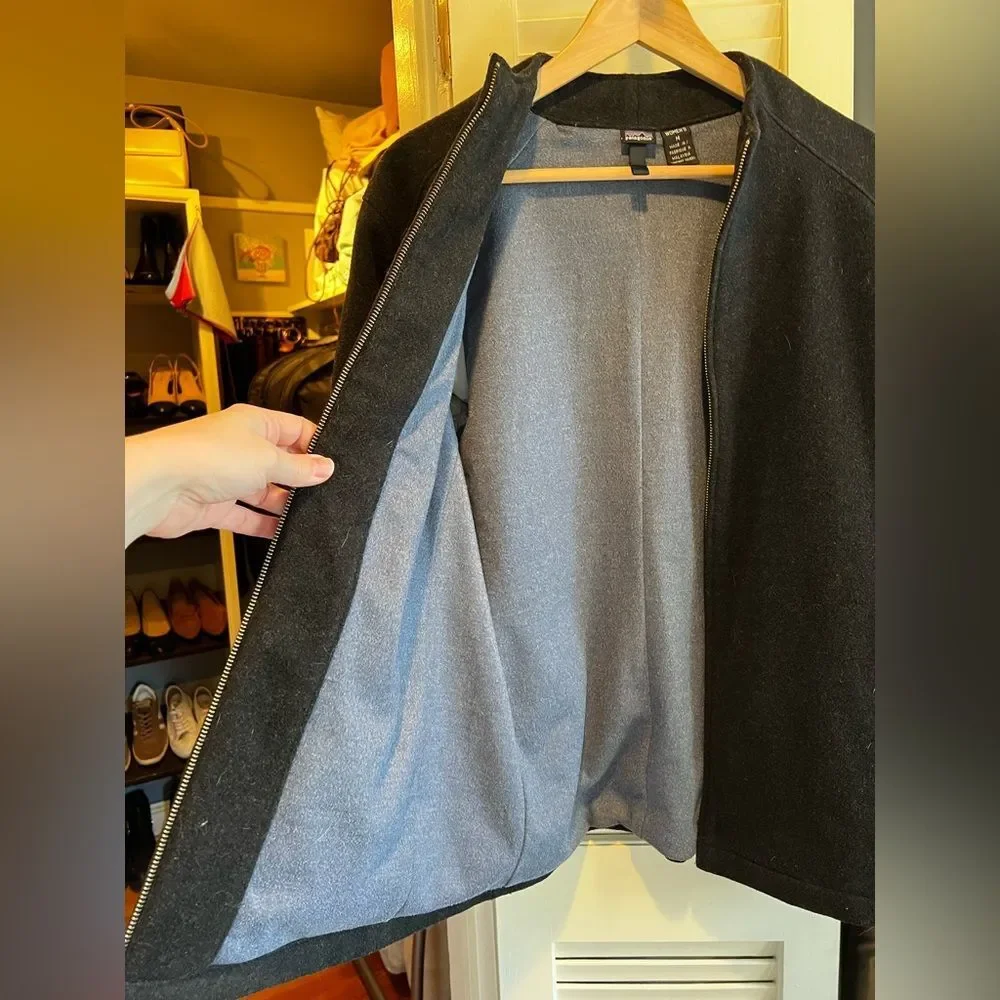 Patagonia Full Zip-Up Wool Blend Coat